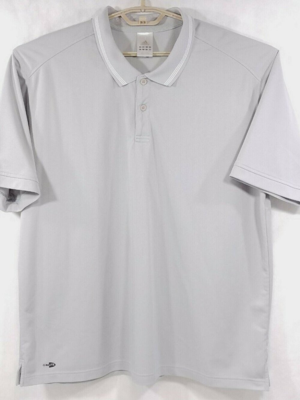 Adidas Climalite Golf Polo Mens XL Silver Gray Short Sleeve Performance Athletic